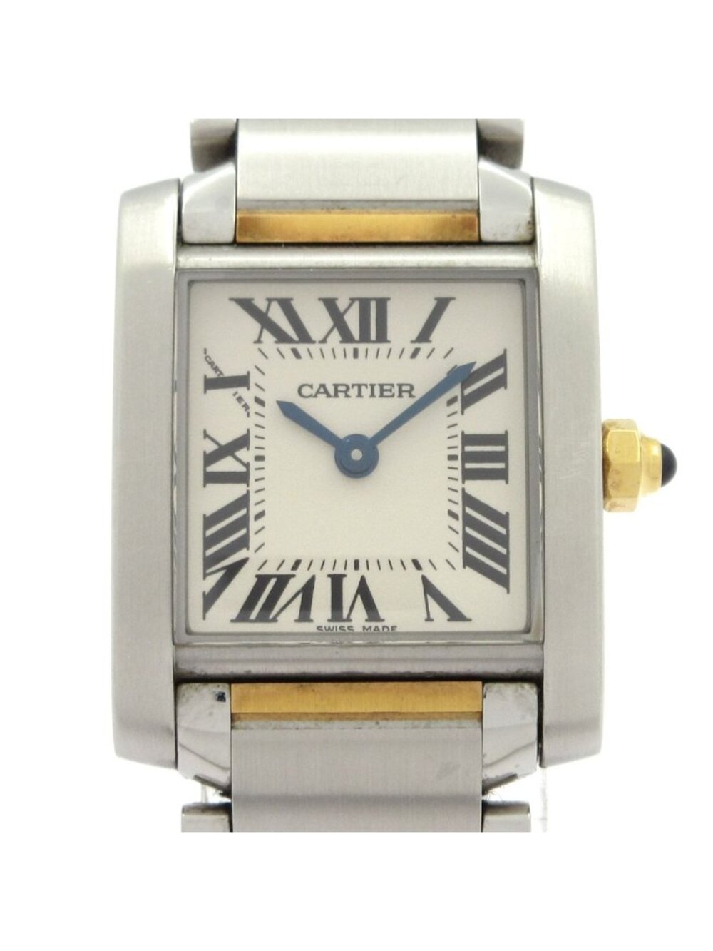 Cartier Watch Tank Francaise SM SS 18K Yellow Gold Ivory
